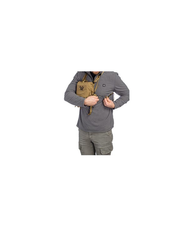 GlassPak Pro modular binocular chest harness for hunting and outdoor use