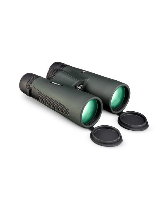 Entry-level hunter using Triumph HD 12x50 binoculars for spotting game in the field