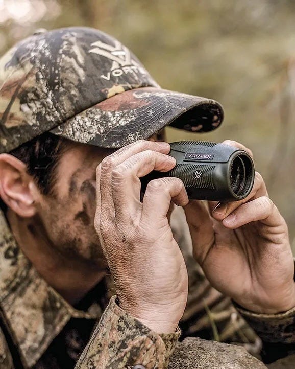 Side view of the Vortex Solo 10x25 monocular highlighting its lightweight, pocket-sized design.