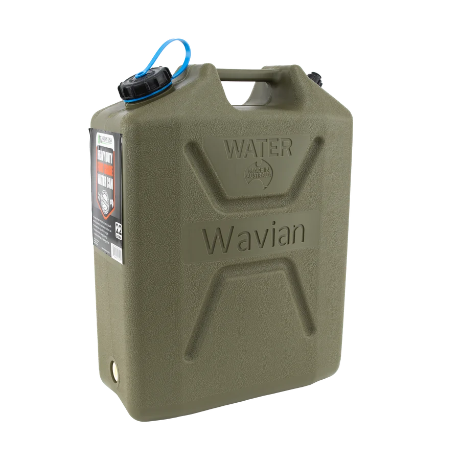 Wavian 22L OD Green Potable Water Can with BPA-Free Food-Grade Resin and Easy-Pour Spout