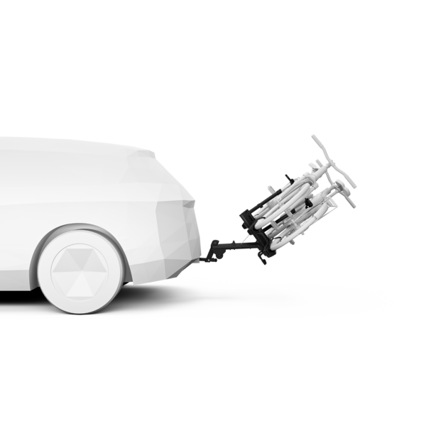 Thule Epos bike rack with optional accessories such as the Thule High Grade Lock and Thule Foldable Loading Ramp