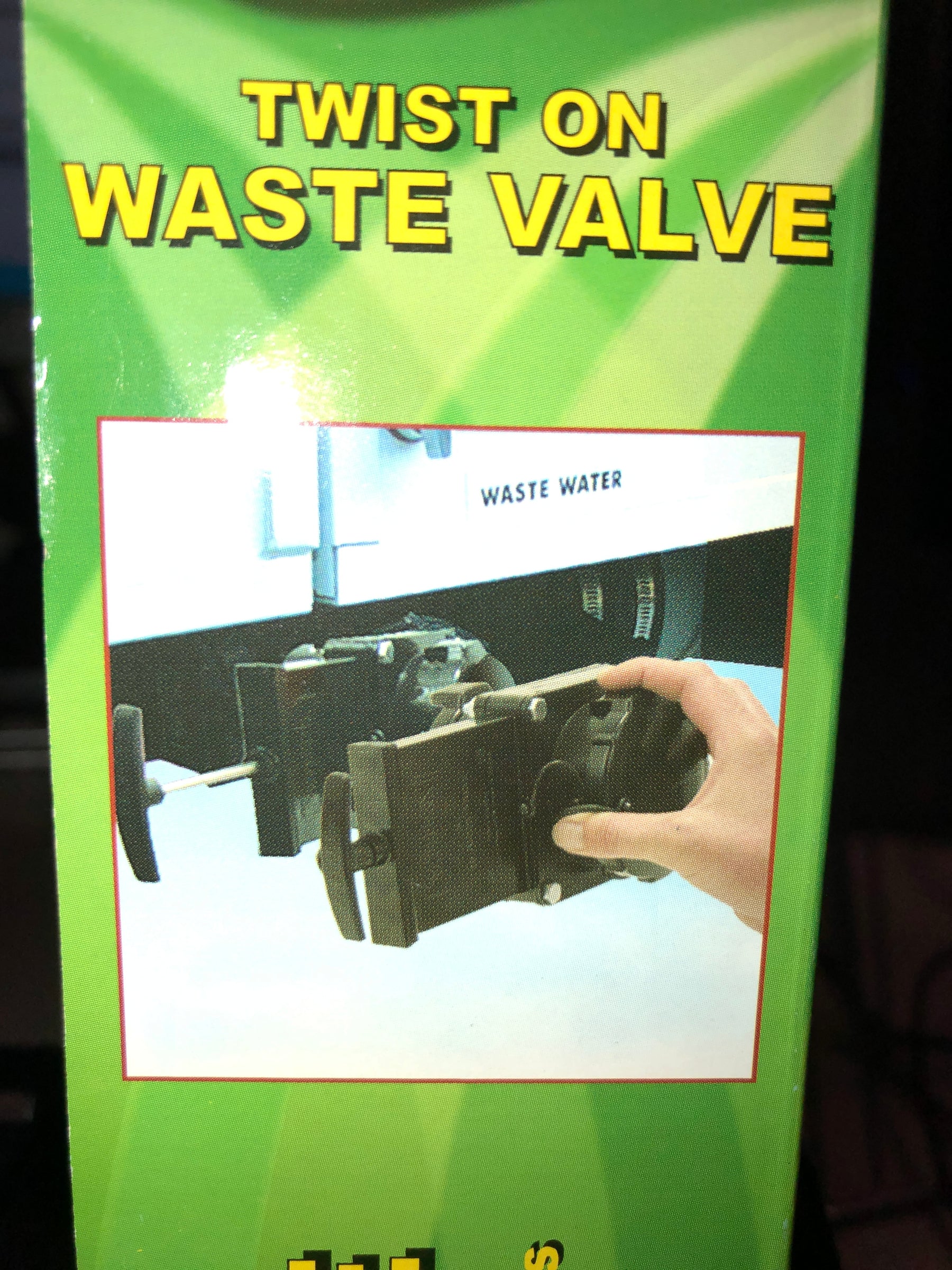 Twist-On Waste Valve, Mess-Free Waste Valve for RV's, Campers, Trailers