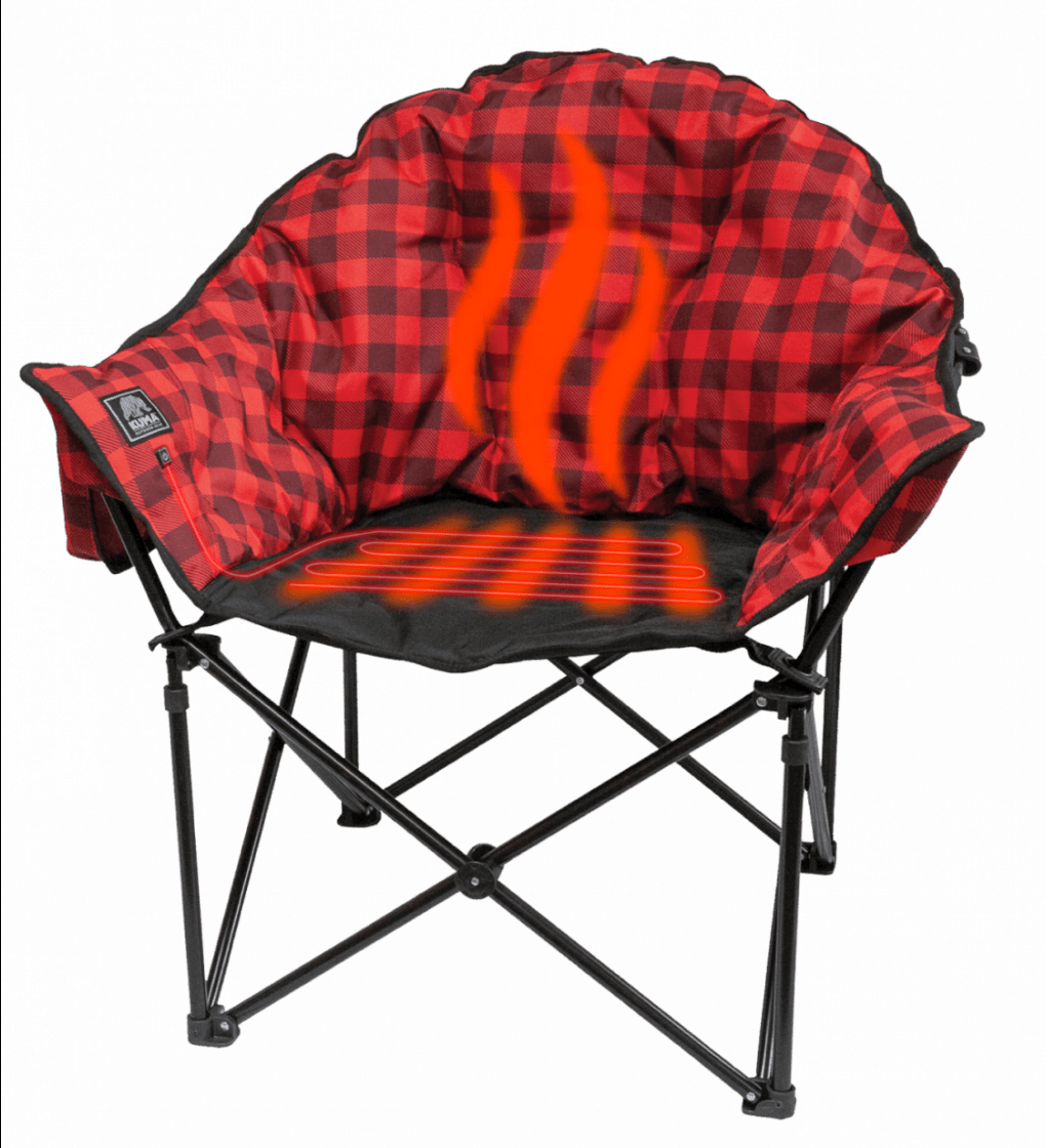 lazy bear chair heated red/black plaid