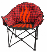 lazy bear chair heated red/black plaid