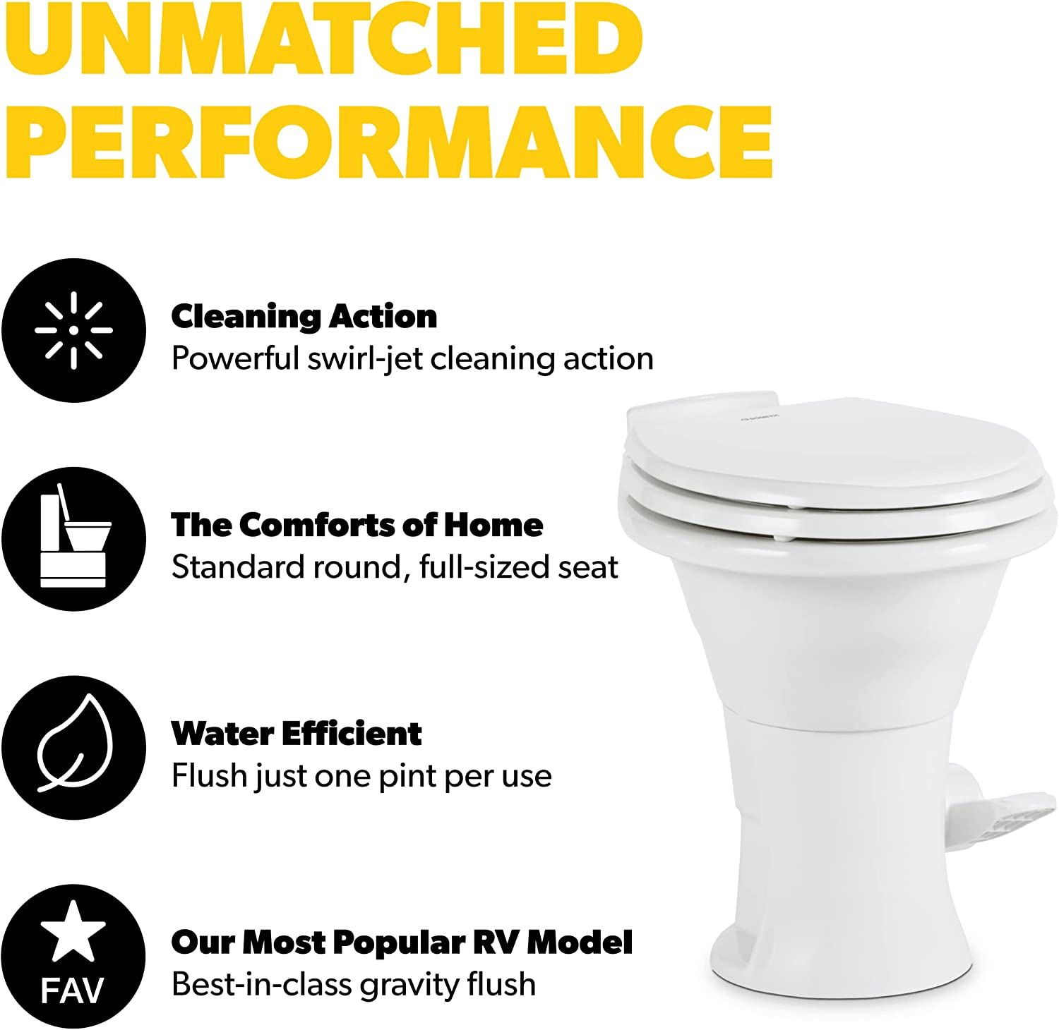 Dometic 310 Porcelain Toilet - White