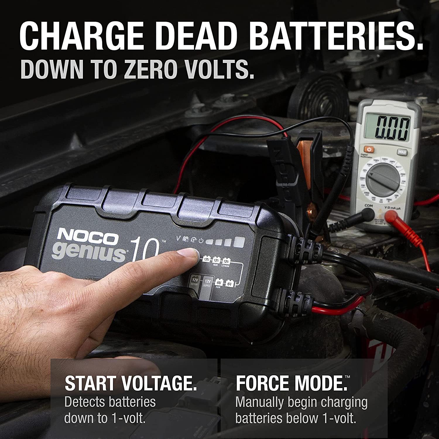 NOCO GENIUS10, 10-Amp Fully-Automatic Smart Charger, 6V And 12V Battery Charger