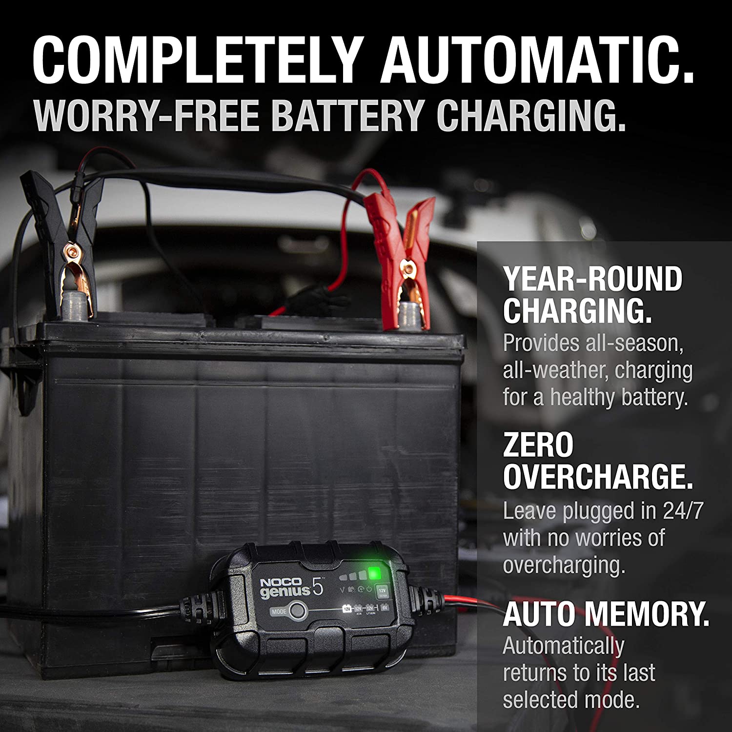 CHARGE BOTH 6V AND 12V BATTERIES WITHOUT HAVING TO MAKE A SELECTION!   OptiMate's industry leading Voltmatic technology makes it easy for you to  charge both 6V and 12V batteries without having