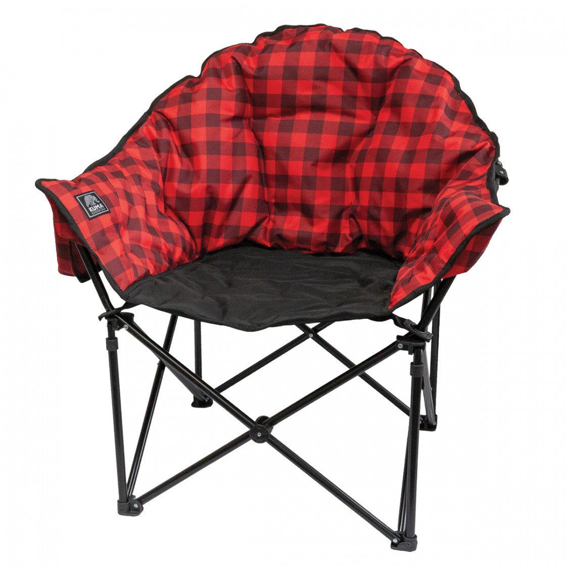 Kuma Lazy Bear Chair Red/black Plaid