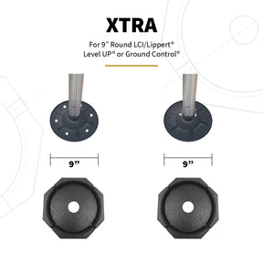 SnapPad Xtra Permanently Attached RV Leveling Jack Pad for 9 inch Round Landing Feet (6-Pack)
